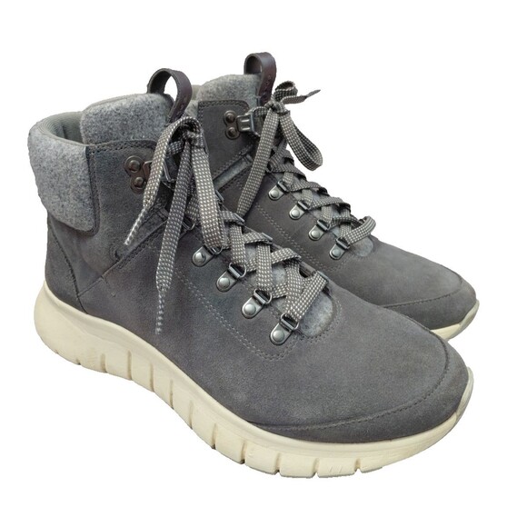 Cole Haan Shoes - Cole Haan Grand ZG Field Hiker W29505 Grey Suede Lace Up Boots Womens 9.5B